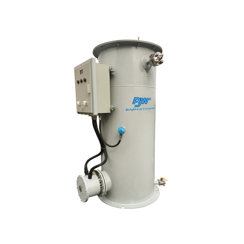 How do you ensure the safety and efficiency of the electric heated water bath vaporizer during operation?