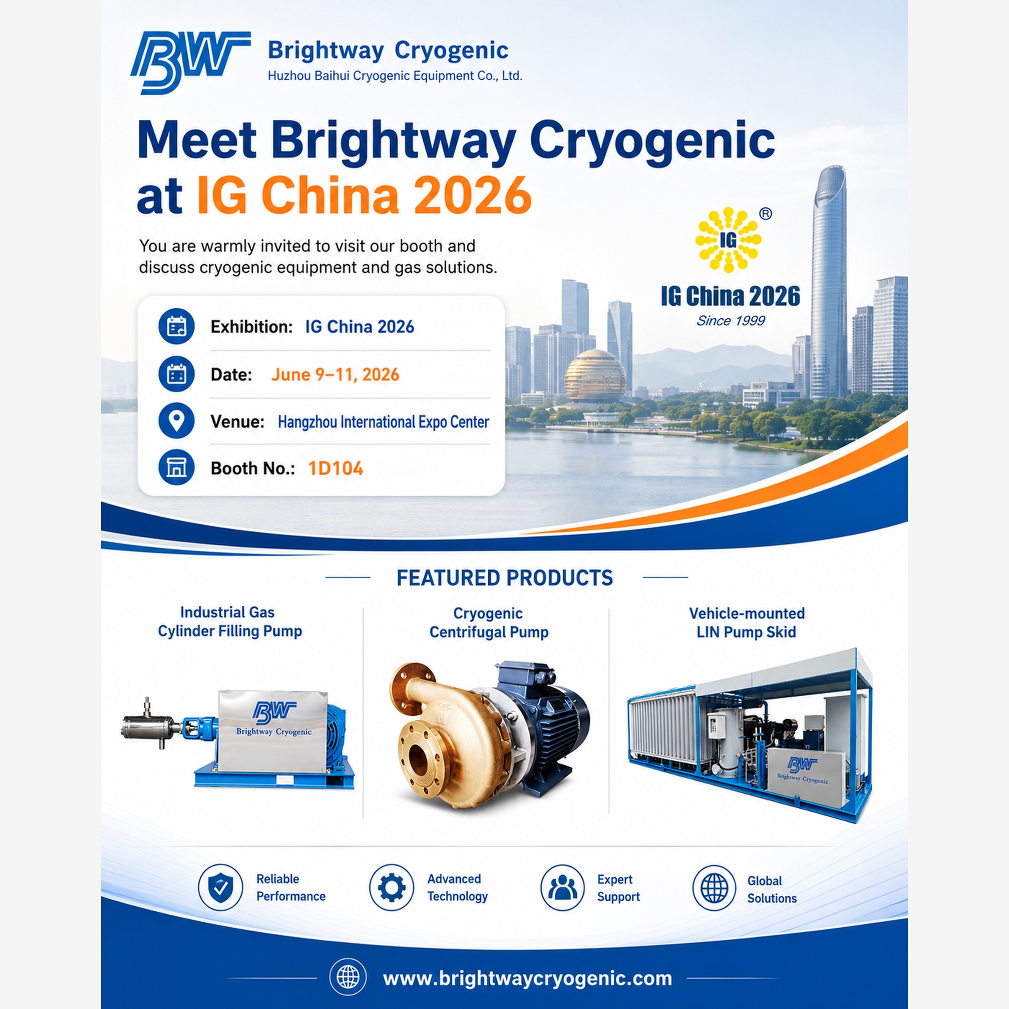 Brightway Cryogenic to Exhibit at IG China 2026 in Hangzhou